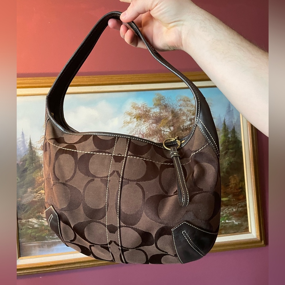 Coach Signature Brown Shoulder Bag EUC - Picture 11 of 11